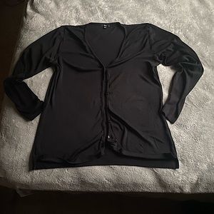 Black Ico Button Down Oversized V-neck Cardigan | Excellent Condition
